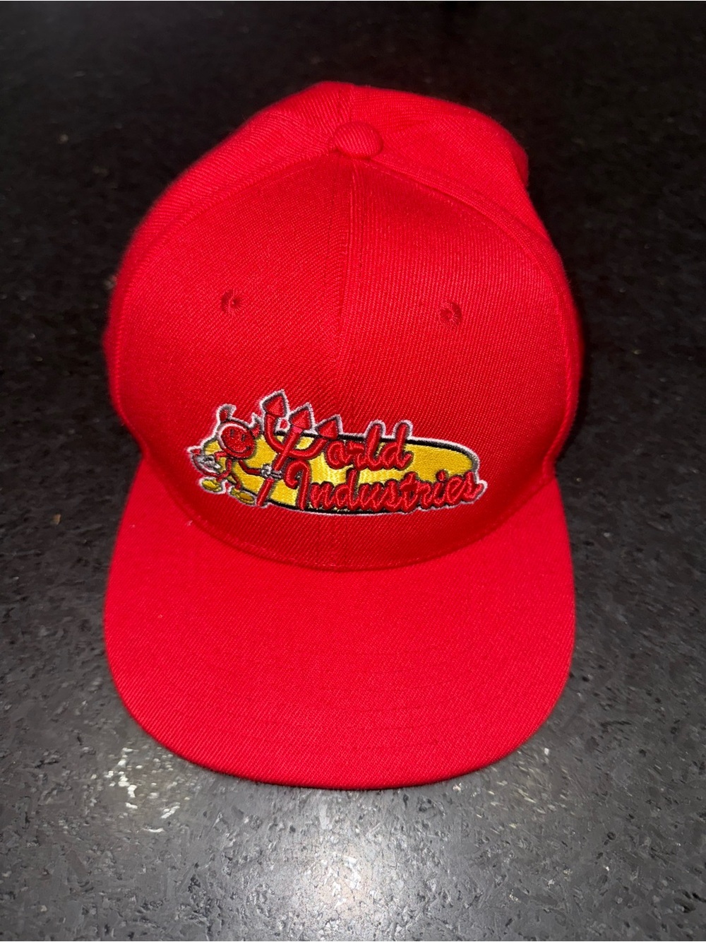 NEW WORLD INDUSTRIES DEVIL FLAMEBOY SKATEBOARD VINTAGE 90's RED CAP HAT